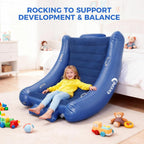 EKEPE Sensory Rocking Chair for Kids, Inflatable Sensory Rocker with Electric Air Pump for Autistic ADHD Children, Air Cloud Autism Chair - Soft, Comfy & Heavy Duty - Blue