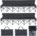 6 Seats Portable Folding Soccer Bench, Team Bench Soccer with Storage Bag & Backrest, Sideline Benches Team Chair for Football Camping Outdoor Sports Events