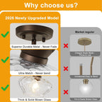 Pendant Lights Kitchen Island, Oil Rubbed Bronze Pendant Light Fixtures with 11" Clear Hammered Glass Shade, Modern Hanging Pendant Lights Fixture for Kitchen Island Dining Room Hallway Foyer Entryway