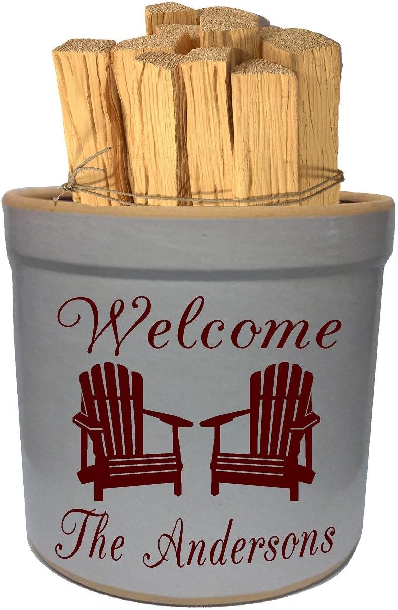2 Gallon Personalized Stoneware Crock - Adirondack Welcome
