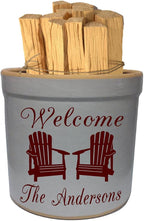 2 Gallon Personalized Stoneware Crock - Adirondack Welcome