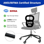 28" Office Chair Replacement Parts- Heavy Duty Base Replacement- 2500 Lbs Capacity Matte Black Metal Chair Legs with Universal Casters Sockets, for Most Office/Desk Chair