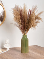 STHIE Green Ceramic Flower Vase, Minimalist Home Decoration, 8 Inch Small Pampas Grass Vases for Kitchen, Bedroom, Office, Living Room, Bathroom, Shelf Centerpiece Table