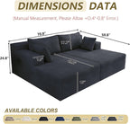 71" Oversized Double Chaise Lounges Indoor, Upholstered Corduroy Oversized Chaise Lounge Chair, Modern Sleeper Loveseat Chair Boneless Cloud Couch for Living Room Bedroom Reading (Black)