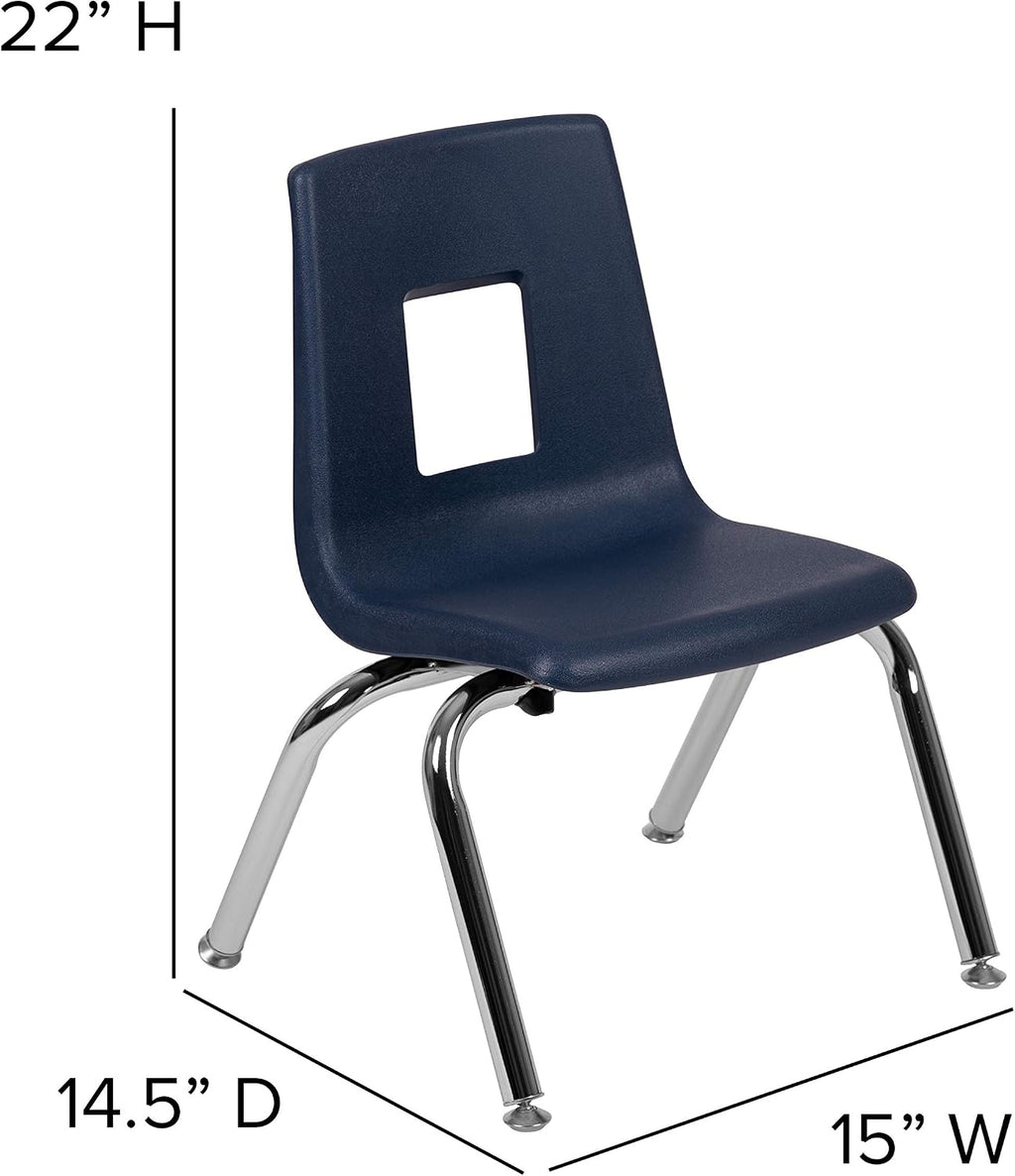 EMMA + OLIVER Navy Student Stack School Chair - 12-inch