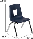 EMMA + OLIVER Navy Student Stack School Chair - 12-inch