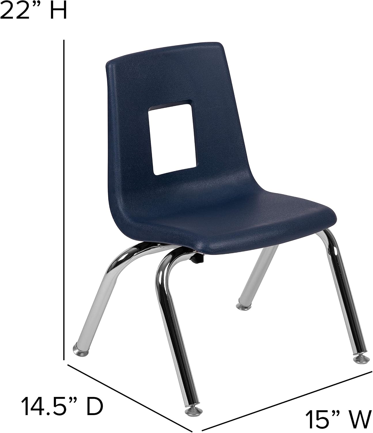 EMMA + OLIVER Navy Student Stack School Chair - 12-inch