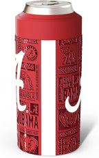 Frost Buddy Universal Can Cooler - Fits All - Stainless Steel Can Cooler for 12 oz & 16 oz Regular or Slim Cans & Bottles - Stainless Steel (Alabama Crimson Tide | 3D)