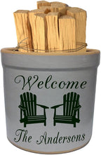 2 Gallon Personalized Stoneware Crock - Adirondack Welcome