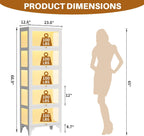 5-Tier Glass Display Cabinet with LED Lights, 67" Curio Cabinet, White | Flip-Up Doors, 13-Color LED Lights, 3-Side Tempered Glass Display Case for Books, Collectibles, Figures