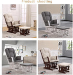 5pcs Glider Rocker Cushions Set, Washable Non Slip with Ottoman Cushion Storage Pocket, Glider Rocking Chair Cushions Set for Nursery Napping