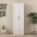 LUMISOL High Kitchen Pantry Cabinet with 2 Doors, Buffet Cupboards Sideboard with 3 Shelves, Kitchen Hutch for Living Room Dining Room, White