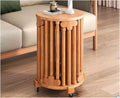 Stackable Stools Set of 6, Round Wooden Nesting Stools with Locking Casters, 360°Swivel Versatile Side Table for Living Room, Office, Classroom(Cherry)