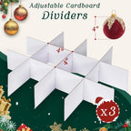 Christmas Ornament Storage Box with Adjustable Dividers Zippered Top Stores up to 36 Holiday Ornaments (4 Inch) Xmas Ball Decorations Organizer Storage Container Bin