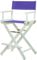 Casual Home 220-01/021-41 Temporary Seating Director Chair 24" - Counter Height WhiteFrame/Purple Canvas