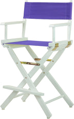 Casual Home 220-01/021-41 Temporary Seating Director Chair 24" - Counter Height WhiteFrame/Purple Canvas