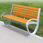 Patio Benches for Outdoors Park Chair Outdoor Bench Seat Plastic Wood Double Rest Backrest Leisure Garden Benches for Outdoors