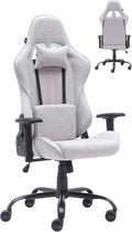 NEWSKILL Kitsune V2 Breathable Fabric Gaming Chair, Lumbar and Cervical Cushions Included, 180 Recliner, Supports up to 300 lbs, Pink