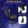 Ruesleag Ergonomic PC Gaming Chair Office Computer Chair w/Lumbar Support Flip Up Arms Headrest PU Leather Study Desk Chair Executive Office Chair High Back Video Racing Chair for Adults,White