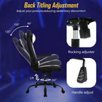 Ruesleag Ergonomic PC Gaming Chair Office Computer Chair w/Lumbar Support Flip Up Arms Headrest PU Leather Study Desk Chair Executive Office Chair High Back Video Racing Chair for Adults,White
