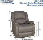 RecPro Charles 30" Swivel Glider RV Recliner, Chestnut, 2-Pack