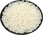 Sooyee Art Faux Pearls 2100+Pcs 6mm Ivory Loose Beads no Hole for Vase Fillers, Hold Brush Lipstick Eyeliner, Table Scatter, Wedding, Birthday Party Home Decoration