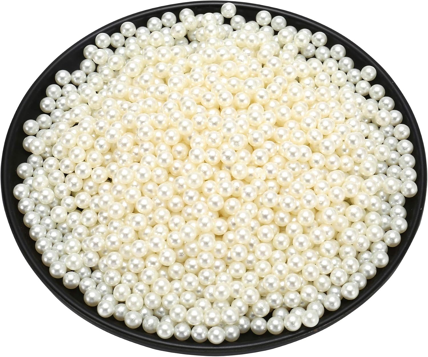 Sooyee Art Faux Pearls 2100+Pcs 6mm Ivory Loose Beads no Hole for Vase Fillers, Hold Brush Lipstick Eyeliner, Table Scatter, Wedding, Birthday Party Home Decoration