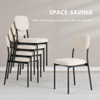 Einhomn Upholstered Dining Chairs Set, Modern Stackable Dining Room Chairs with Soft Velvet Backrest, Kitchen Chairs with Sturdy Metal Legs for Living Room, Restaurant, Set of 2,Cream Beige