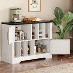 39 Inch Farmhouse Vinyl Record Holder, Wooden Turntable Stand with Sliding Barn Doors & Spacious Storage Cabinet for Living Room & Bedroom Decor