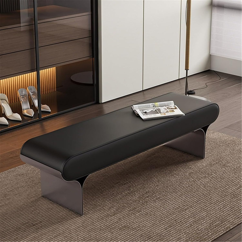 Modern Upholstered Bed end Stool Bedroom Home Use Bedside Dressing Room Wooden Shoe Changing Entryway(Small)