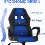Gaming Chair Office Chair Ergonomic Video Game Chairs Adjustable Reclining Computer Chair with Lumbar Support Armrest Headrest Task Rolling Swivel Chair Game Chair for Adult Teen - Blue