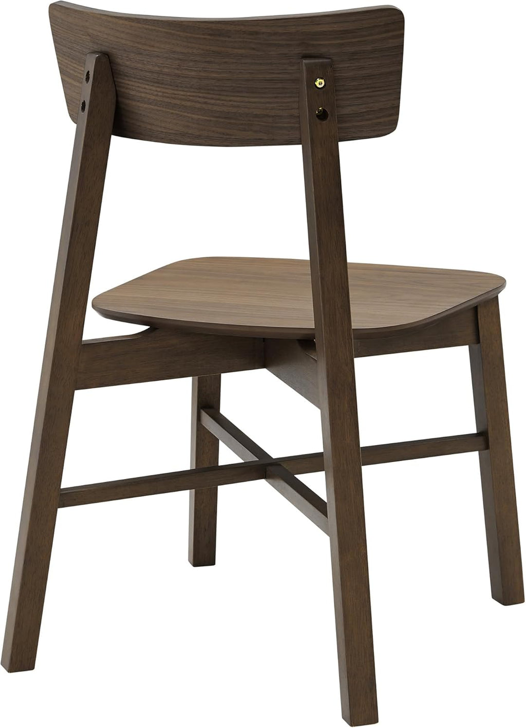 CHITA Soild Wood Dining Chairs Set of 4, Mid Century Modern Walnut Wood Kitchen Chairs with Curved Backrest, Dining Room Chair for Kitchen, Restaurant