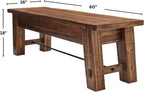 Durango Rustic Farmhouse Style 60-Inch Wood Bench - Industrial Modern Accent Furniture with Solid Wood Seat for Entryway, Dining Room, Hallway, Foyer, or Kitchen by Alaterre Furniture