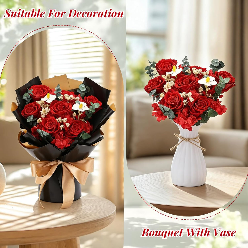 Preserved Red Rose Bouquet for her, Eternal Rose Gift Set in Premium-Quality for Girlfriend, Engagement, Mother’s Day, Birthday, Anniversary, Graduation, Valentine’s Day, Independent Day