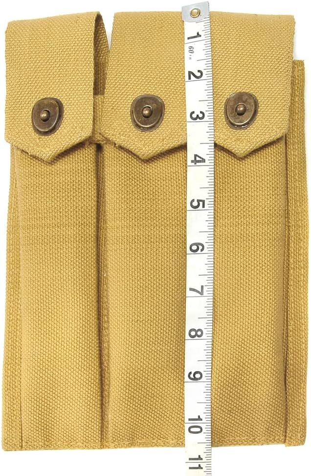 US WW2 Thompson 3 Cell Magazine Pouch Marked JT&L 1942 Khaki
