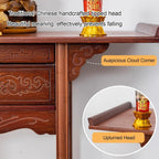 Personal Shrine Altar Table with Storage, Bamboo Meditation Altar Cabniat, Chinese Cabinet Offering Table Buddha Niche, for Living Room, Bedroom, Office(59cm/23.2in)