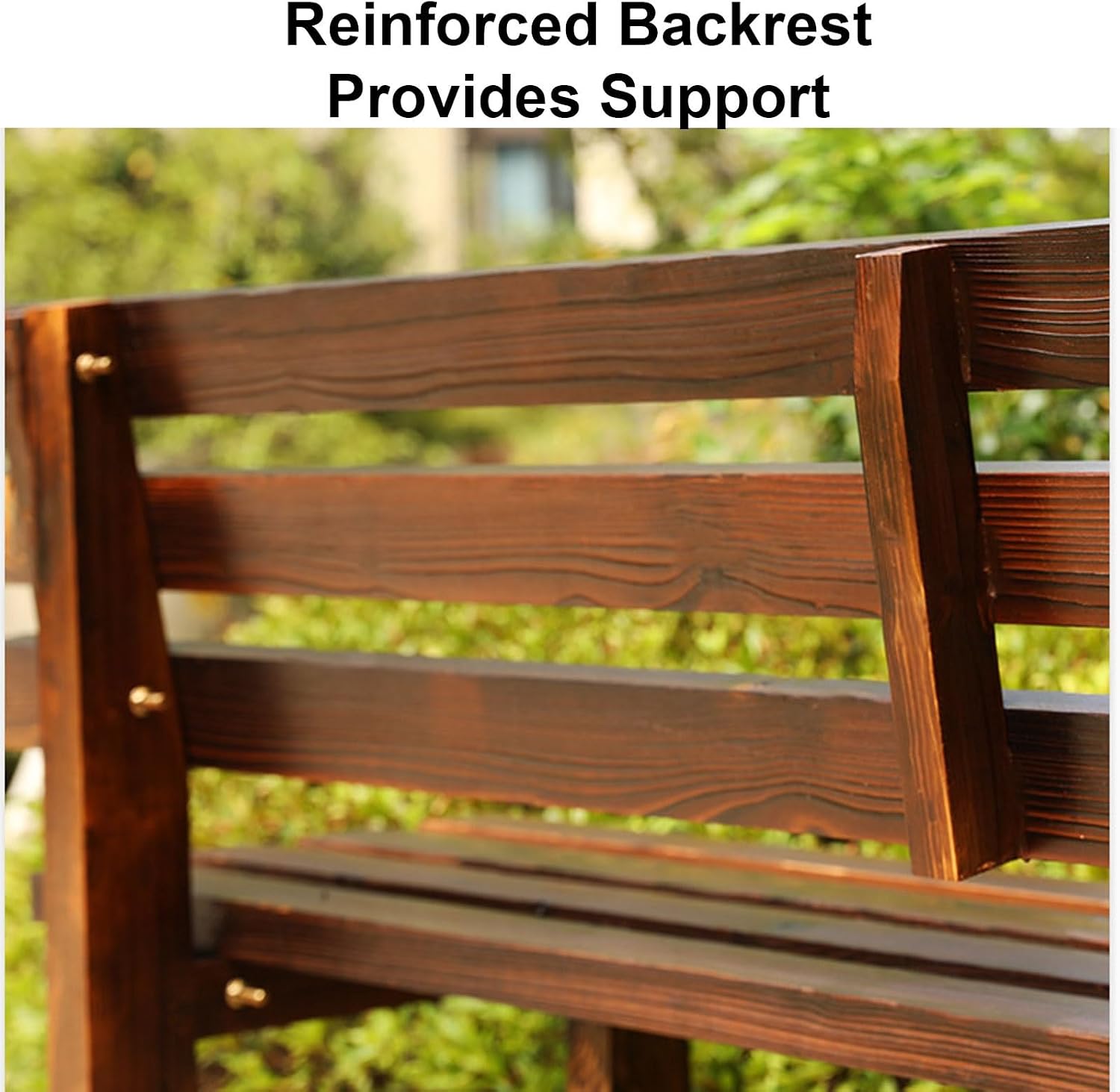 Solid Wood Outdoor Garden Benches with Backrests and Crossbeams, Capable of Supporting 1100 Lbs, Suitable for Porches and Terraces(Blue,180x38x79cm/71x15x31in)