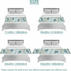 Bed Runner for King Size Bed, Coastal Sea Turtle Decorative Bed Runners Scarves for Bedroom, Teal Nautical Beach Starfish Vintage Washable Bedding Scarf Cover Bed Runner for Foot of Bed