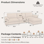 SITJOY Oversized Sectional Couches for Living Room, Extra Large Deep Seat Couch with Chaise, 118" Wide Couch, 3 Seater L Shaped Couch with Storage Ottoman, Pet-Friendly Leather in Brown