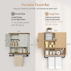 Bathroom Cabinet Wall Mounted: Over The Toilet Storage Cabinet with Adjustable Shelf & Towels Bar - 3-Tier Wood Medicine Cabines Large Space