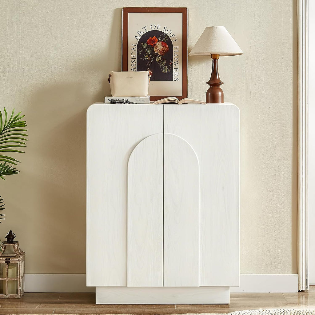ONBRILL Shoe Storage Cabinet with Doors, Large Shoe Cabinet Storage for Entryway, Wooden 6 Tier Shoe Organizer Cabinets with Adjustable Shelves for Entrance Hallway Living Room Foyer (White)