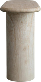Creative Co-Op Lightweight Eco Stone Rectangle Indoor/Outdoor Table with Travertine Finish, Buff Color