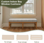 Custom Size Bench Cushion, Custom Bench Cushions for Indoor Furniture, 75D Foam Furniture Window Seat Cushion, Breakfast Nook, Mudroom, Banquette Bench Cushion, Non-Slip Bottom, Pipe Design