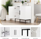 COMHOMA Sideboard Buffet Cabinet with Storage, Modern Wood Versatile Coffee Bar Console Table for Living Room Kitchen, Dining Room, Hallway, White-1 Pack
