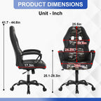 Gaming Chair PU Leather Chairs Ergonomic Office Chair Executive Computer Chairs High Back Computer Task with Lumbar Support Adjustable Height, Camo
