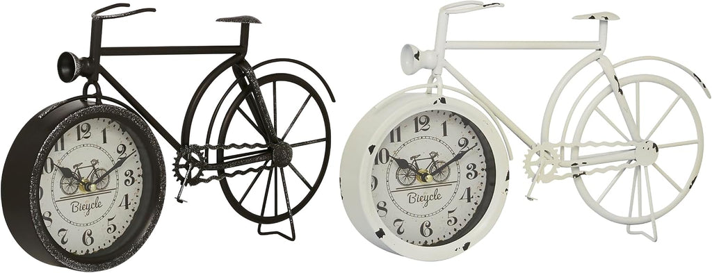 Deco 79 Metal Bike Clock, Set of 2 15"W, 9"H, Black