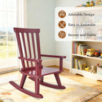 Kids Rocking Chair for Toddler and Small Baby Wooden Comfy Rocker Furniture Indoor Cozy Recliner for Bedroom Play Room Couch Outdoor Red