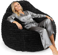 Sweetcrispy Bean Bag Chair, 39 Inch Bean Bags for Adults and Kids, Chair with Memory Foam Filled, Couch with Backrest and Armrests, Comfy Sofa for Living Room, Bedroom and Dorm, Black