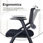 Upgraded Folding Chair with Wheels and Padded, Ergonomic Mesh Back and Arms for Office, Meetings, Conferences, Receptions, Training Rooms & Folding Office Chairs