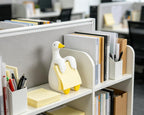 Silly Goose Pop-up Sticky Note Dispenser, Includes 1 Pad of 3x3 in Super Sticky Notes, 100 Sheets, Resin Cute Handmade Desk Holder for Office & Home, Funny Goose Desk Decorations-Yellow